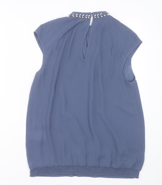 Warehouse Womens Grey Polyester Basic Tank Size 8 Crew Neck