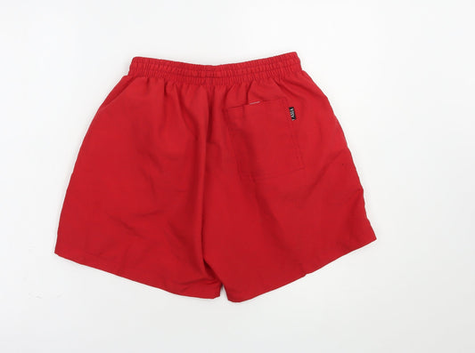 Asia Line Womens Red Polyester Bermuda Shorts Size S L4 in Regular Drawstring