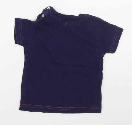 Nutmeg Girls Blue Cotton Basic T-Shirt Size 6-9 Months Crew Neck Pullover - Always Look on The Bright Side of Life