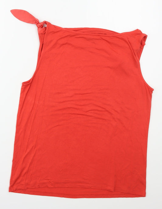 monari Womens Red Viscose Basic Tank Size M Cowl Neck