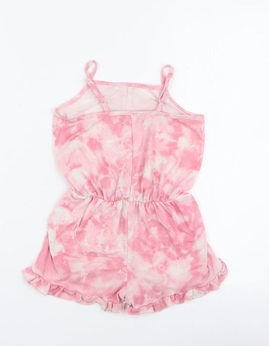 Matalan Girls Pink Polyester Playsuit One-Piece Size 5 Years Pullover - Tie-dye