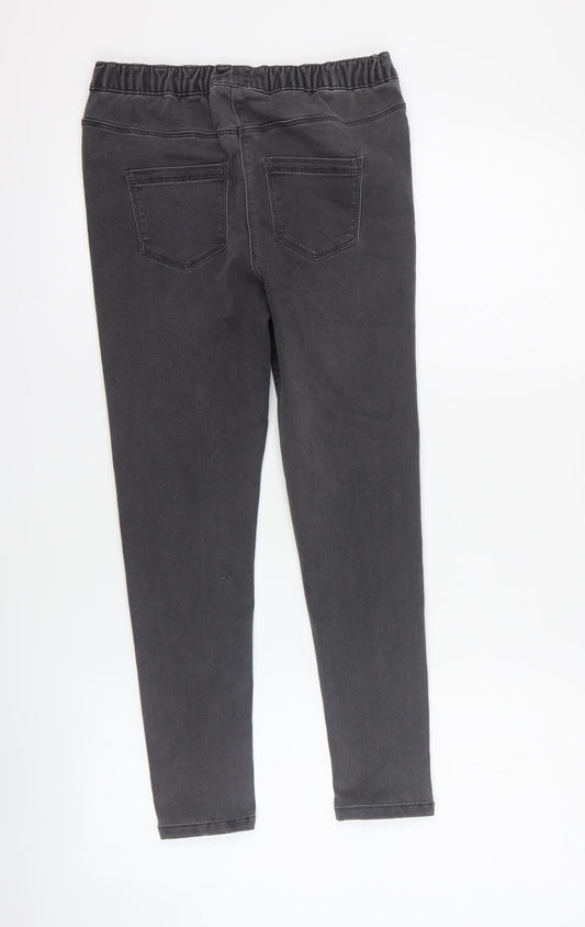 Matalan Girls Black Cotton Jegging Trousers Size 10 Years Regular Pullover
