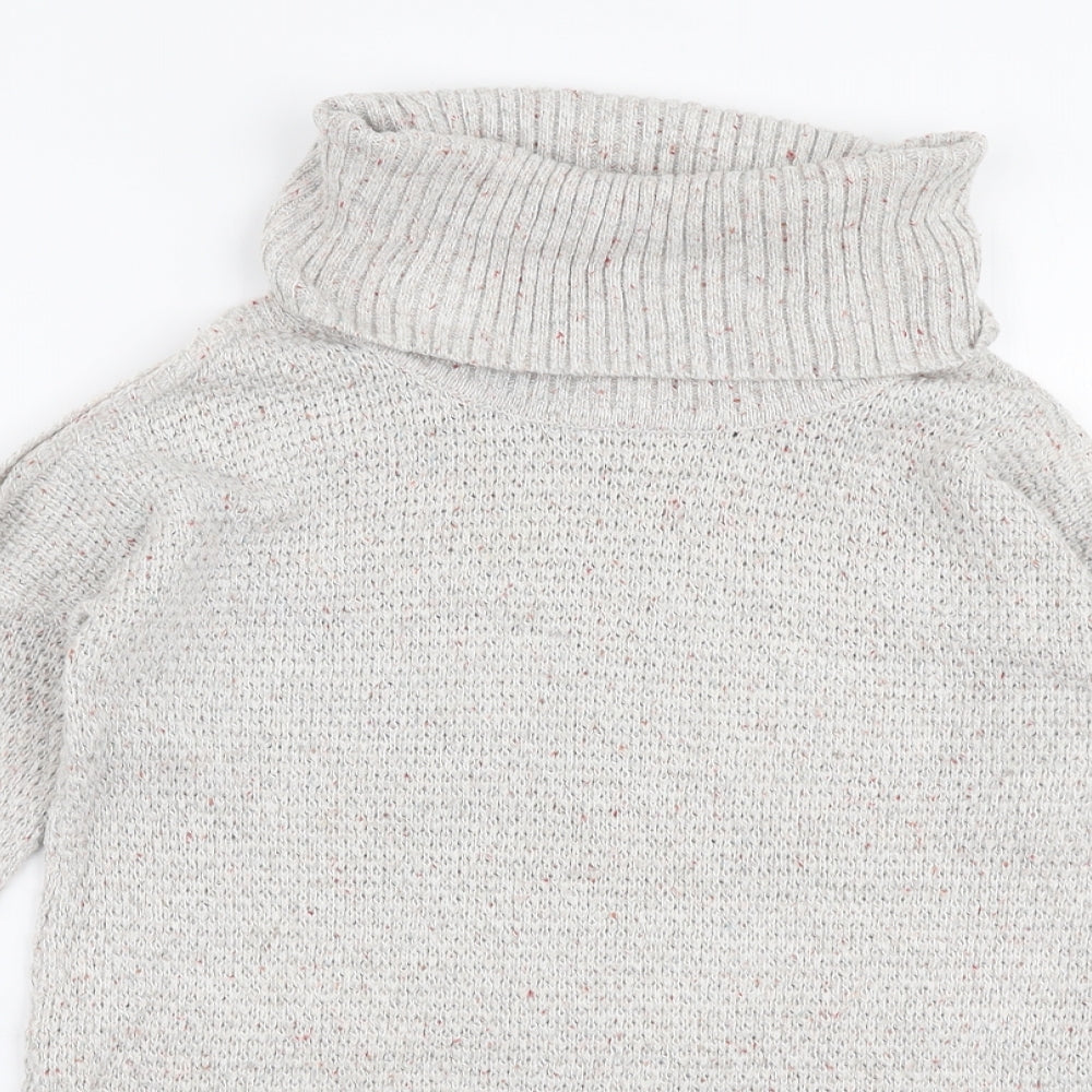 Hollister Womens Beige Roll Neck  Cotton Pullover Jumper Size XS   - Cold shoulder