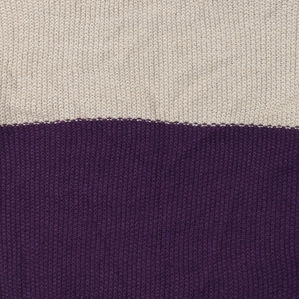 Pep&Co Womens Purple High Neck Acrylic Pullover Jumper Size XL
