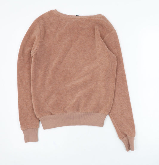 Topshop Womens Brown Viscose Pullover Sweatshirt Size 8 Pullover