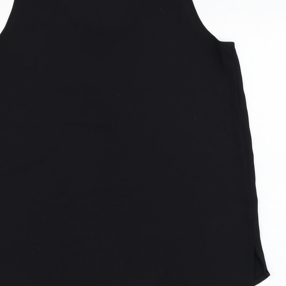 Papaya Womens Black Polyester Tunic Tank Size 12 Round Neck