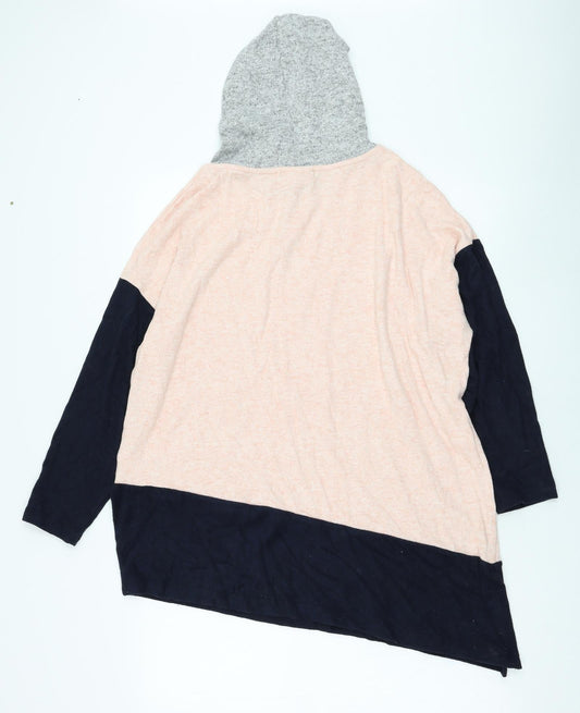 Wallis Womens Pink Viscose Pullover Hoodie Size 12 Pullover