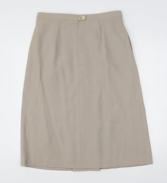 Goldix Womens Beige Modal A-Line Skirt Size 34 in Button