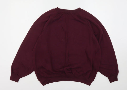 Sweat Trends Womens Purple Cotton Pullover Sweatshirt Size L