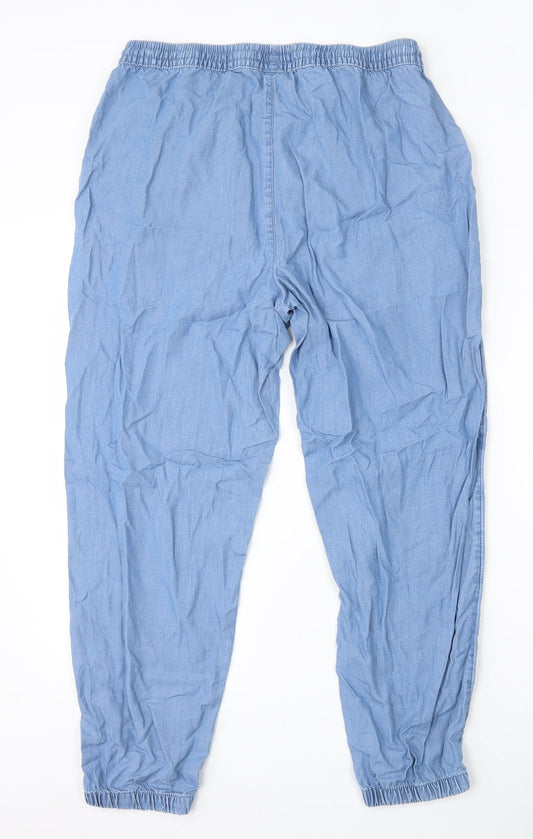 Dunnes Stores Mens Blue Lyocell Cargo Trousers Size M L26 in Regular