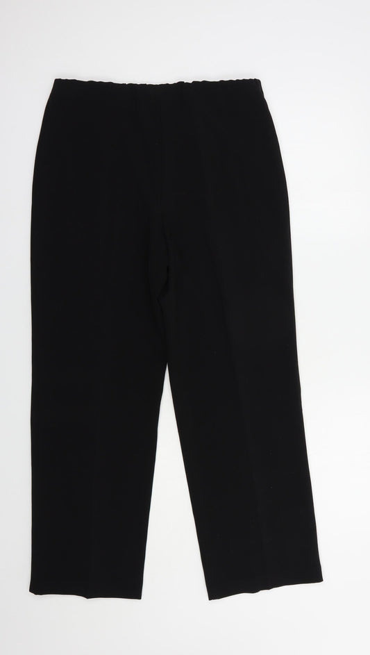 EWM Womens Black Polyester Dress Pants Trousers Size 12 L28 in Regular