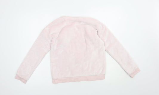 River Island Girls Pink Polyester Pullover Sweatshirt Size 11-12 Years Pullover