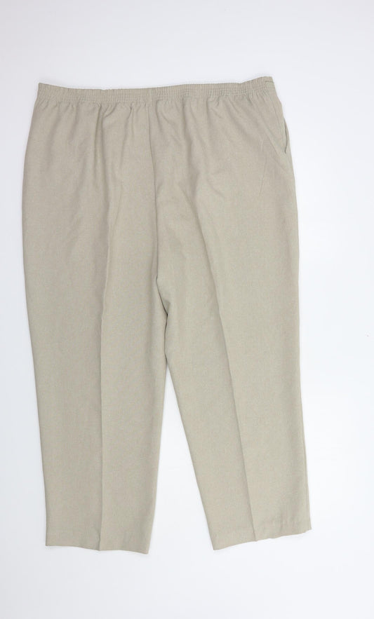 Bonmarché Womens Beige Polyester Dress Pants Trousers Size 22 L28 in Regular