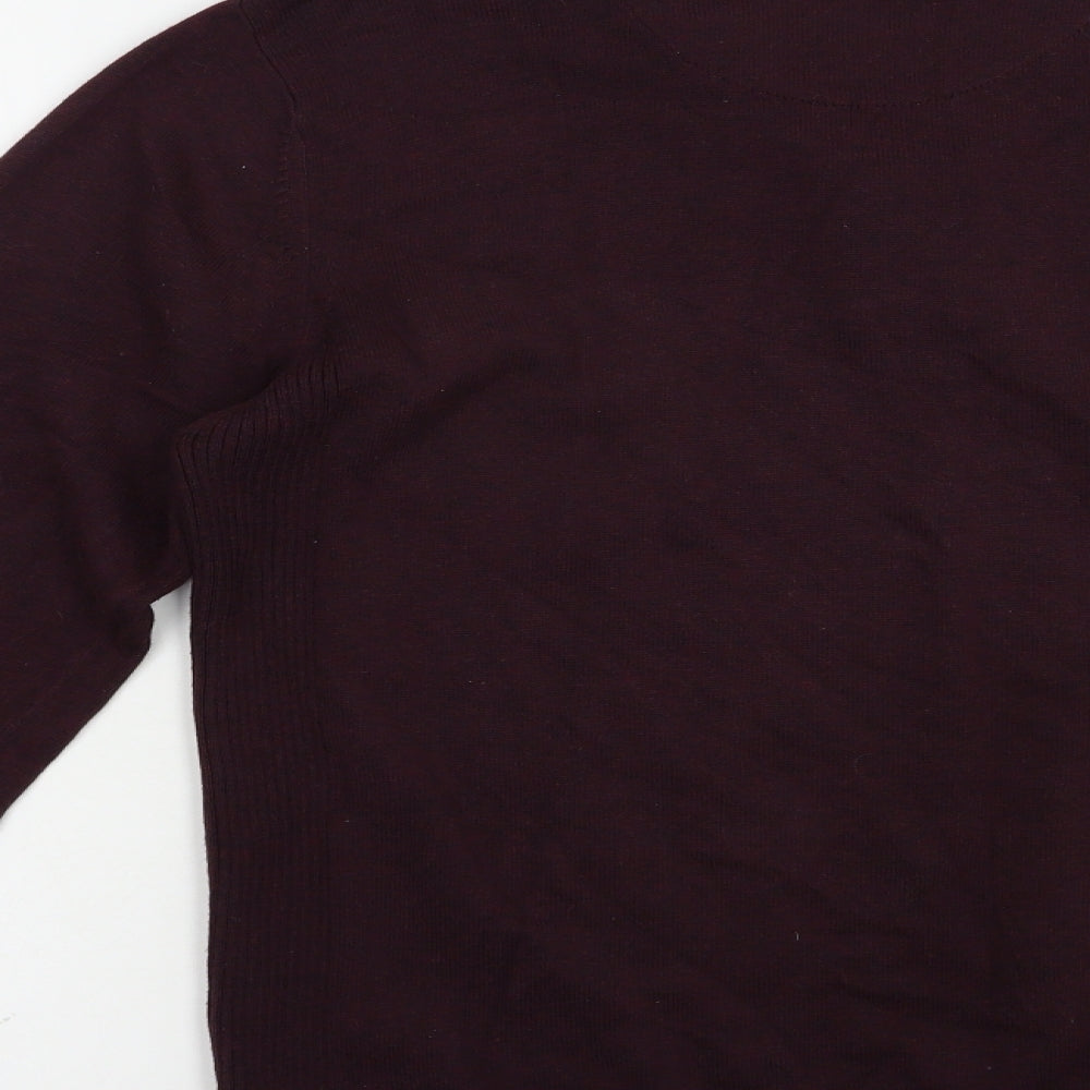 NEXT Mens Purple V-Neck Cotton Pullover Jumper Size M
