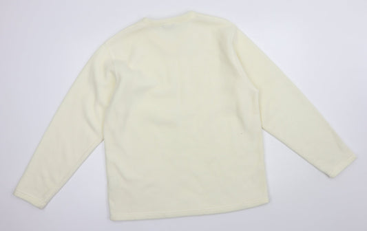 Sport Womens Ivory Polyester Pullover Sweatshirt Size 16 Pullover