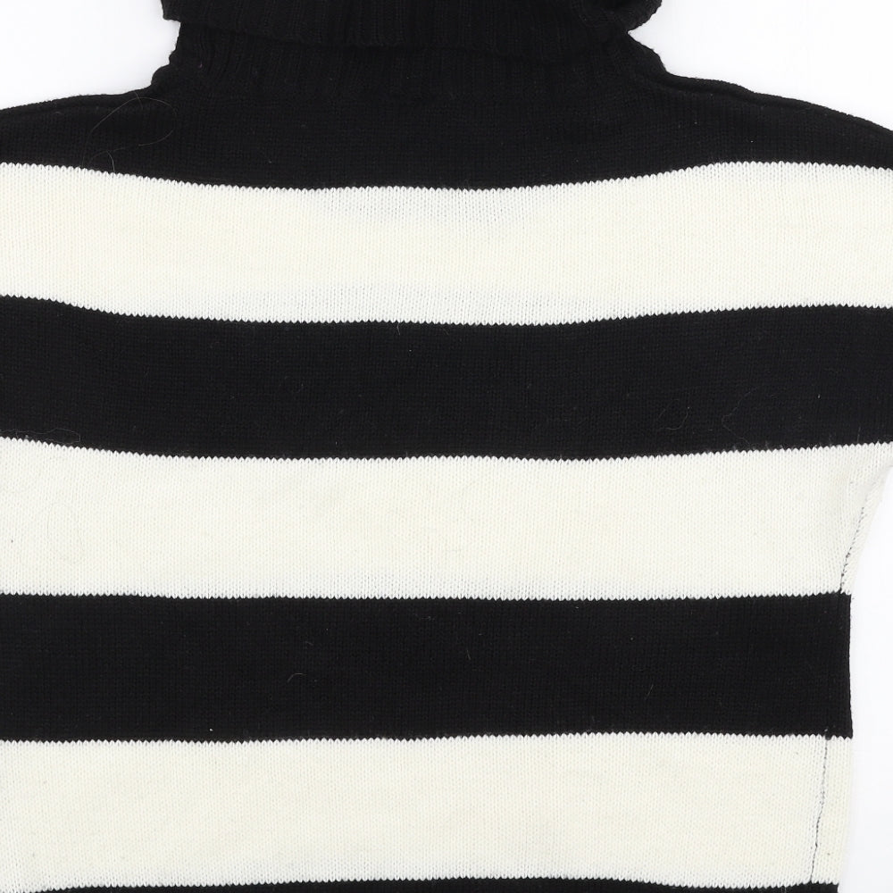 ESMARA Womens Multicoloured Roll Neck Striped Polyacrylate Fibre Pullover Jumper Size M