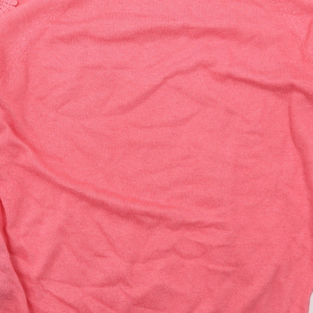 Marks and Spencer Womens Pink Crew Neck Polyester Pullover Jumper Size 12