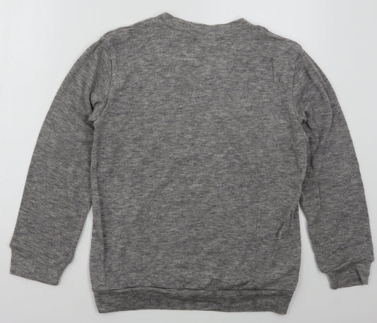 AOWO73 Womens Grey Polyester Pullover Sweatshirt Size M Pullover