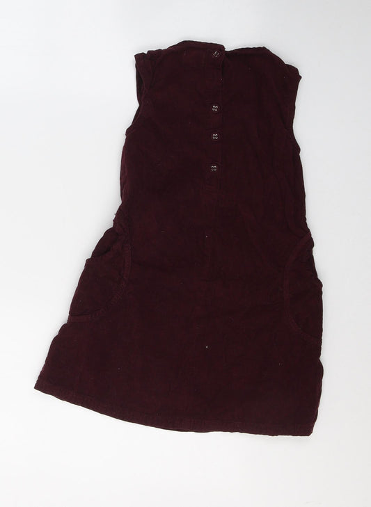 name it Girls Red Cotton A-Line Size 7 Years Round Neck Button