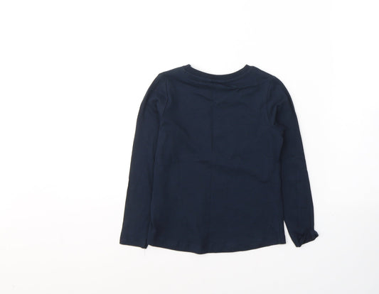 name it Girls Blue Cotton Pullover Casual Size 6 Years Round Neck Pullover - dreams come true