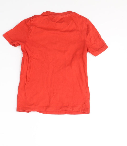 F&F Boys Red Cotton Basic T-Shirt Size 5-6 Years Round Neck Pullover - Keep it Real