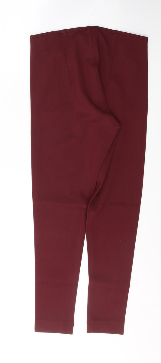 NEXT Womens Red Viscose Trousers Size 8 L24 in Regular
