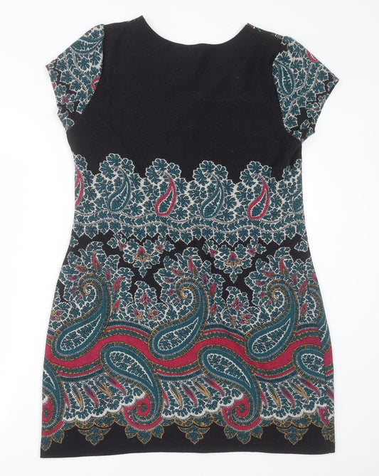 Inspire Collection Womens Multicoloured Geometric Polyester A-Line Size L Crew Neck Pullover