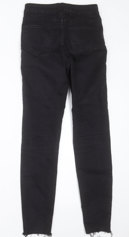 New Look Womens Black Cotton Skinny Jeans Size 8 L28 in Regular Button