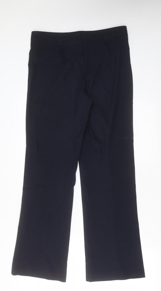 David luke Mens Blue Polyester Trousers Size 29 in L31 in Regular Hook & Eye
