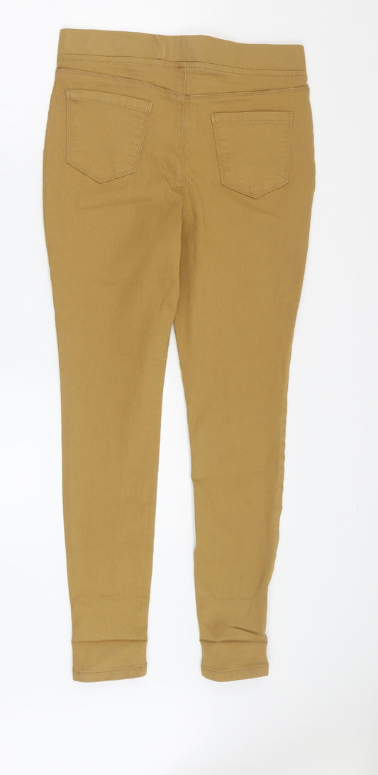 Pep & Co Womens Brown Cotton Jegging Trousers Size 12 L27 in Regular