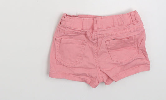 356 Denim Girls Pink Cotton Hot Pants Shorts Size 5-6 Years Slim