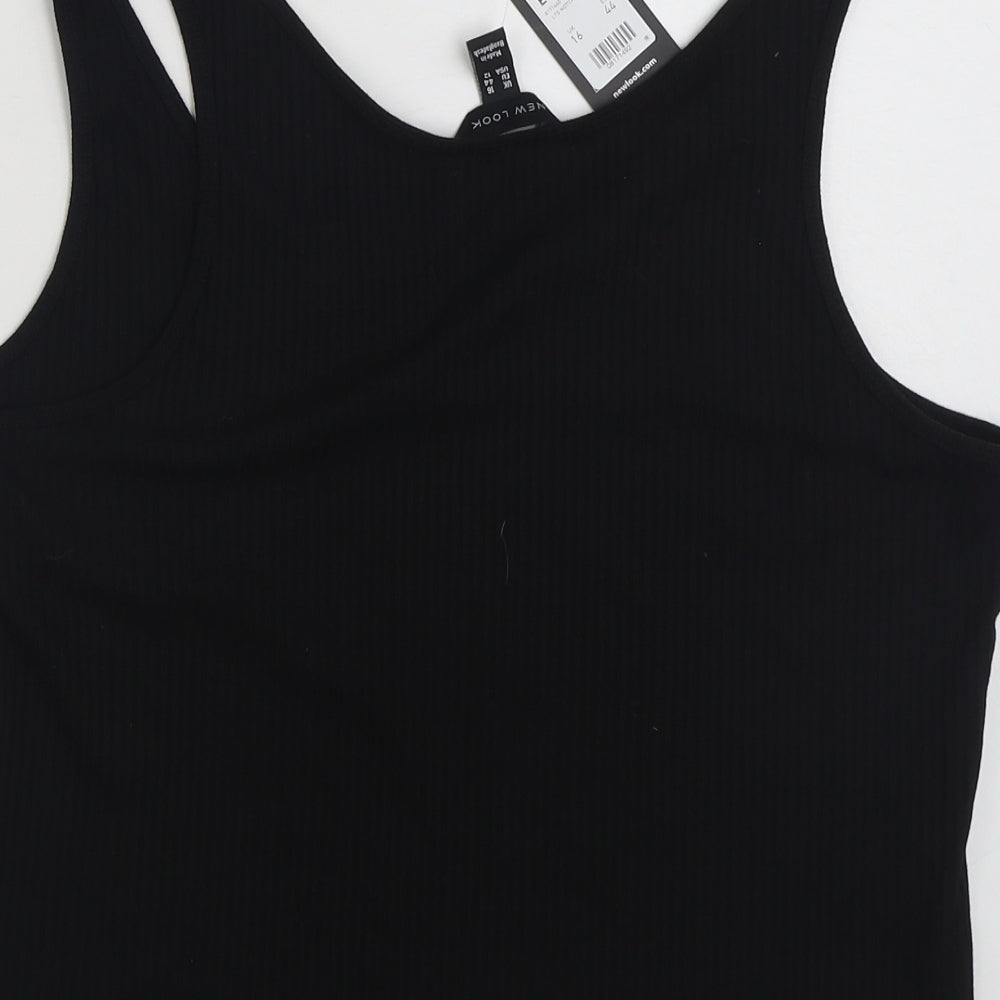 New Look Womens Black Polyester Vest Sweatshirt Size 16 Pullover
