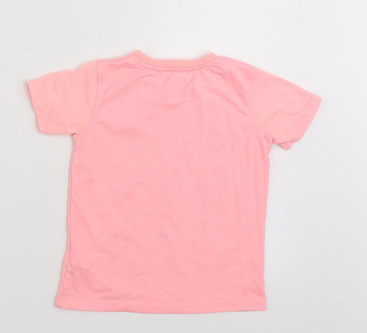 Urban Rascals Girls Pink 100% Polyester Basic T-Shirt Size 3-4 Years Crew Neck Pullover - Just So Cool!