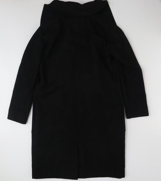 Peacocks Womens Black Overcoat Coat Size 10 Tie