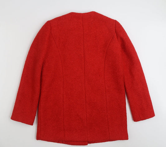 Matalan Womens Red Pea Coat Coat Size 10 Snap