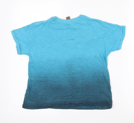 Urban Outlaws Boys Blue 100% Cotton Pullover T-Shirt Size 7-8 Years Crew Neck - Surf