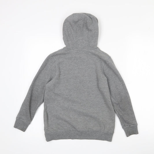 George Boys Grey Cotton Pullover Hoodie Size 8-9 Years - Logo print