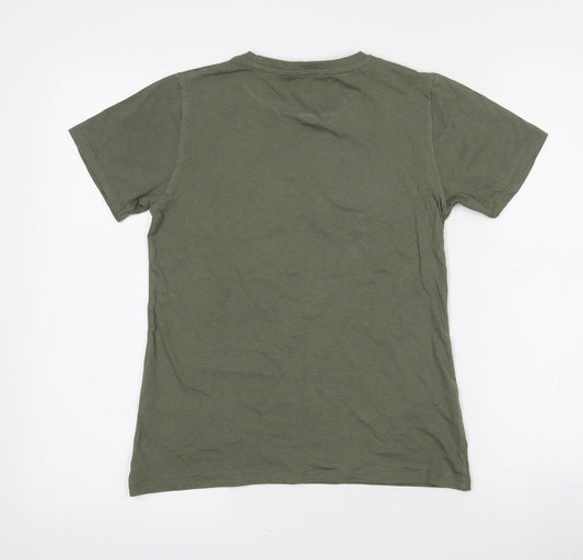 Pep & Co Girls Green Camouflage 100% Cotton Pullover T-Shirt Size 10-11 Years Crew Neck - Future Generation