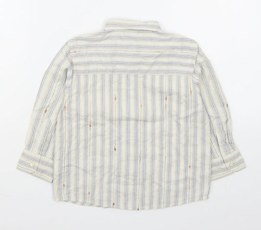 NEXT Boys Multicoloured Striped Cotton Basic Button-Up Size 18-24 Months Collared Button