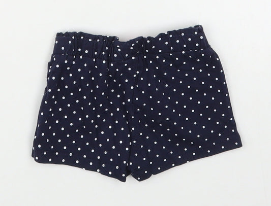 Young Division Girls Blue Polka Dot 100% Cotton Cropped Trousers Size 12-18 Months