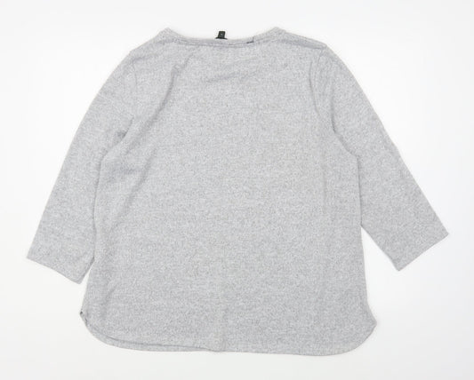 Bonmarché Womens Grey Polyester Pullover Sweatshirt Size 16 Pullover