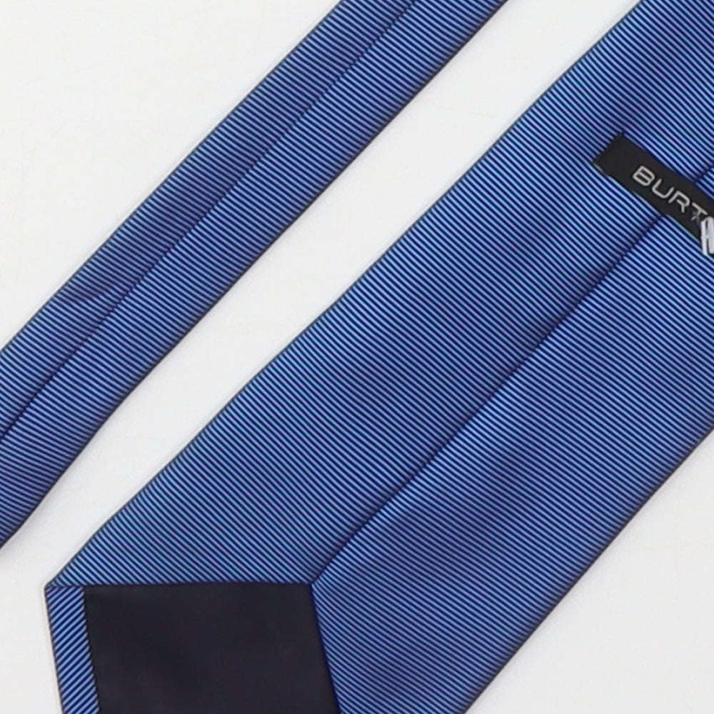 Burton Mens Blue Striped Polyester Pointed Tie One Size