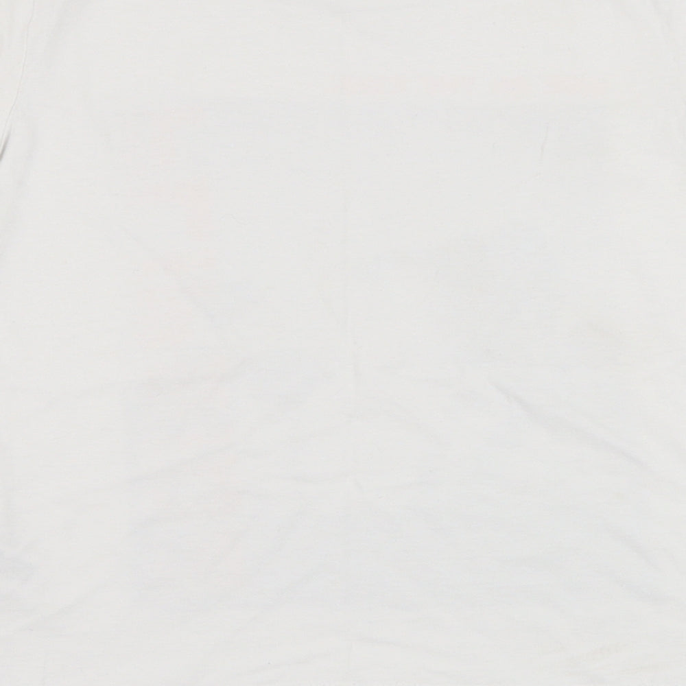 Dunnes Stores Boys White Cotton Basic T-Shirt Size 7 Years Round Neck Pullover - Skate