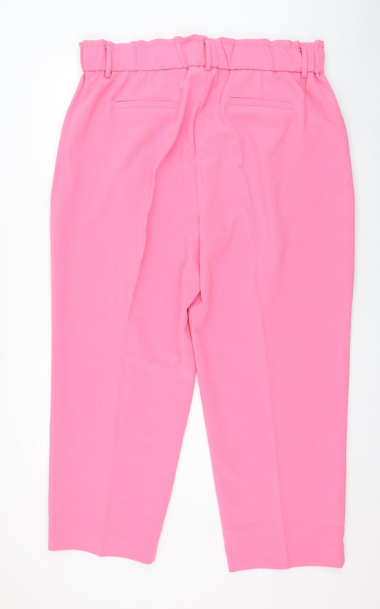 NEXT Womens Pink Polyester Carrot Trousers Size 29 L26 in Regular Zip