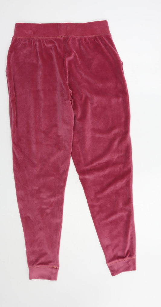 Preworn Womens Pink Polyester Jogger Trousers Size S L28 in Regular