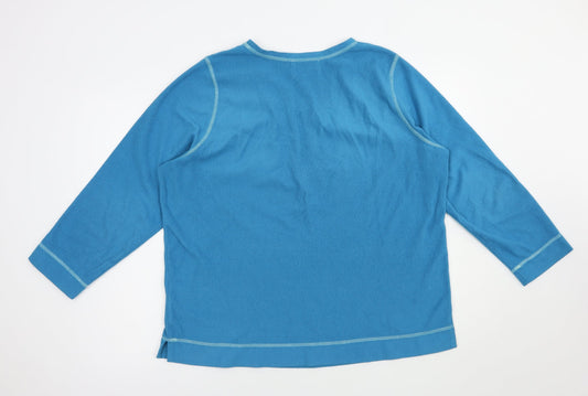 Carole Hochman Womens Blue Polyester Pullover Sweatshirt Size L Pullover
