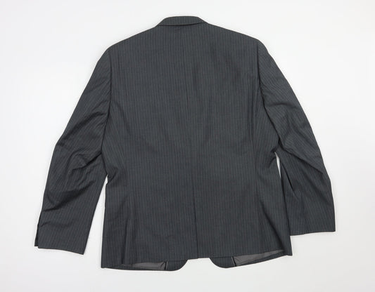 Butler and Webb Mens Grey Striped Jacket Blazer Size 42 Button