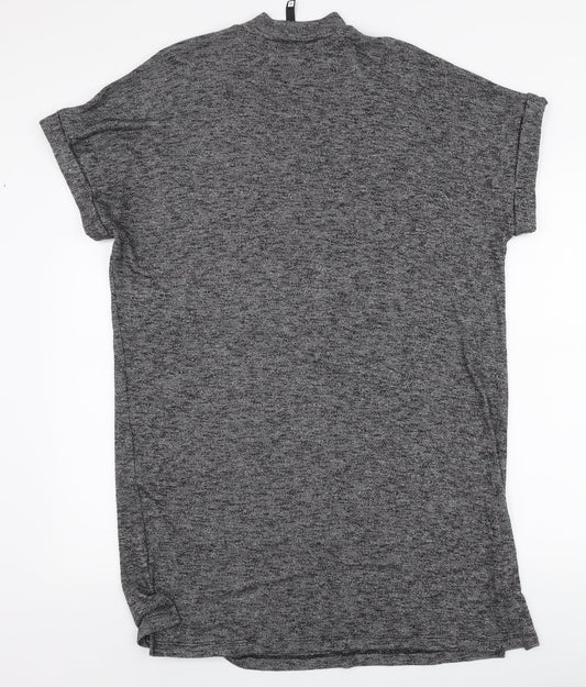 Woolworths Womens Grey Rayon T-Shirt Dress Size M Round Neck Pullover