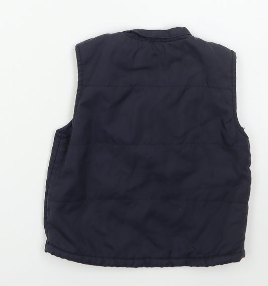 St Bernard Boys Blue Gilet Jacket Size 3-6 Months Zip