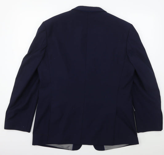 Burton Mens Blue Polyester Jacket Suit Jacket Size 44